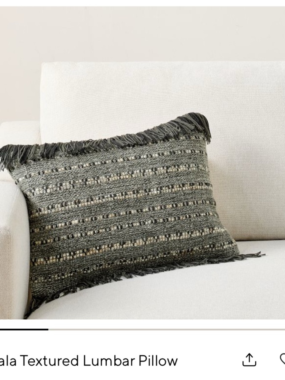 Pottery Barn Fiala Textured Lumbar Pillow (Cover), 14x20